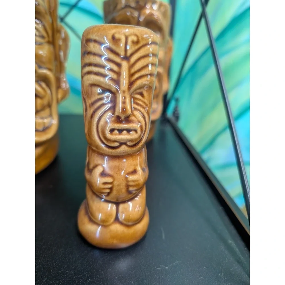 Tiki Farm Set/5 3 Large Mugs & Salt And Pepper